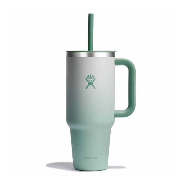 Hydro Flask 40oz matcha ombre travel mug with straw